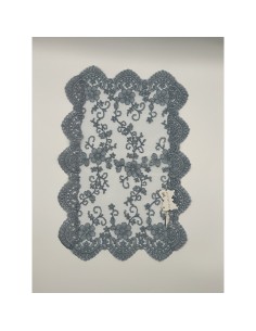 Fiori di Lena - Runner pizzo azzurro polvere cm 42X28 con scatola