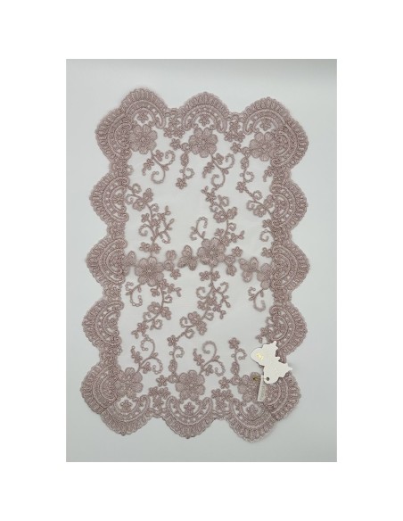 Fiori di Lena - Runner pizzo rosa cm 42X28 con scatola