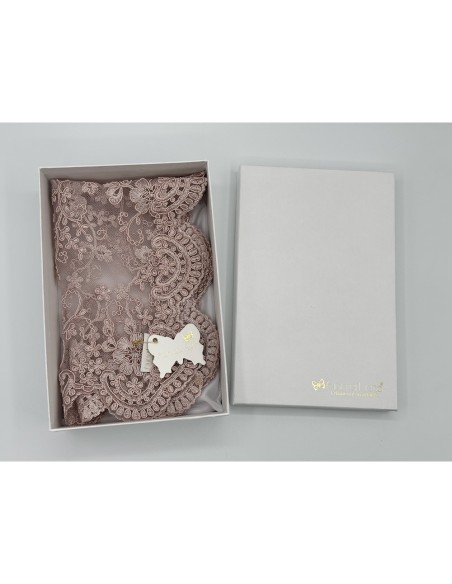 Fiori di Lena - Runner pizzo rosa cm 42X28 con scatola