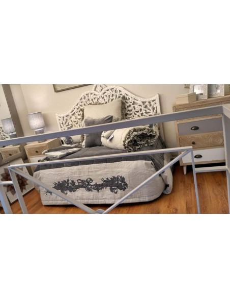 Charme - Set coordinato tessile in lino, cotone e velluto, colore grigio e antracite