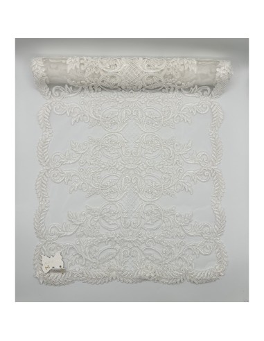Fiori di Lena - Runner doppio pizzo Impero avorio cm 140 x 40