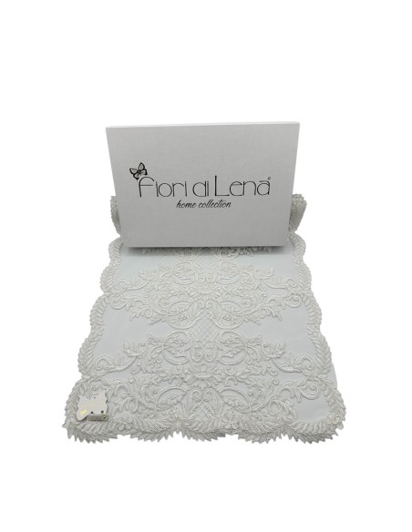 Fiori di Lena - Runner doppio pizzo Impero avorio cm 140 x 40
