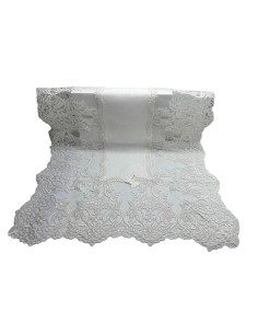 Fiori di Lena - Runner in lino avorio con pizzo Impero avorio cm 170X65