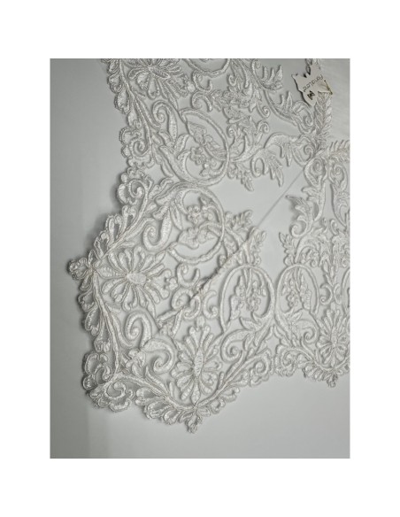 Fiori di Lena - Runner in lino avorio con pizzo Impero avorio cm 170X65