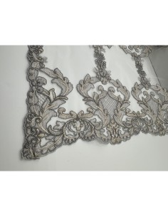 Fiori di Lena - Runner in pizzo doppio fregio grigio cm 140X40 2