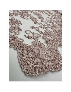 Fiori di Lena - Runner in pizzo rosa, cm 45 x x 45 con scatola 2