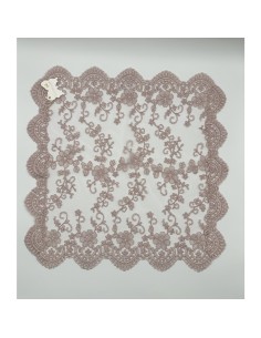 Fiori di Lena - Runner in pizzo rosa, cm 45 x x 45 con scatola