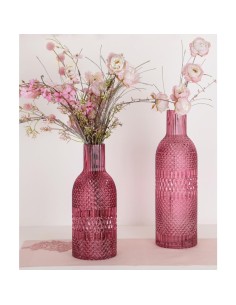 Fiori di Lena - Vaso bottiglia in vetro malva lustrato cm 44 h 2