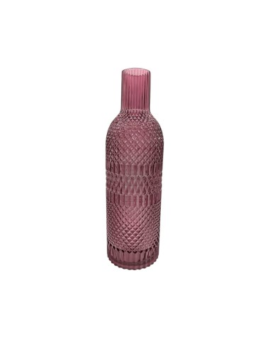 Fiori di Lena - Vaso bottiglia in vetro malva lustrato cm 44 h