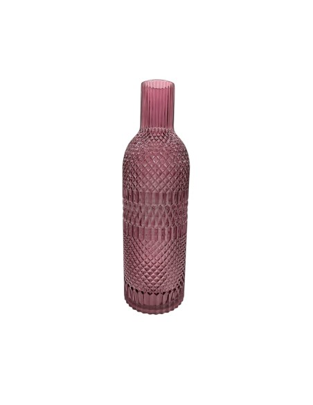 Fiori di Lena - Vaso bottiglia in vetro malva lustrato cm 44 h