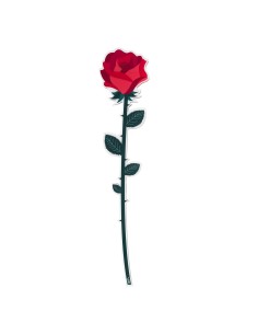 Vesta Home - Fiore Rosa Piccola Kit 6 Pz Funny Flowers·rosso·9 X 43 H Th. 5 Mm
