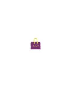 Beach Girl - Handbag viola dettagli giallo fluo cm 30 x 24 x 15