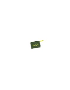 Beach Girl - Pochette sfrangiata verde militare dettagli giallo fluo 28x22 cm