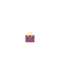 Leopard - Handbag rosa/nero dettagli giallo fluo 30x24x14 cm