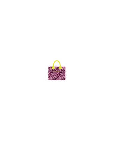 Leopard - Handbag rosa/nero dettagli giallo fluo 30x24x14 cm