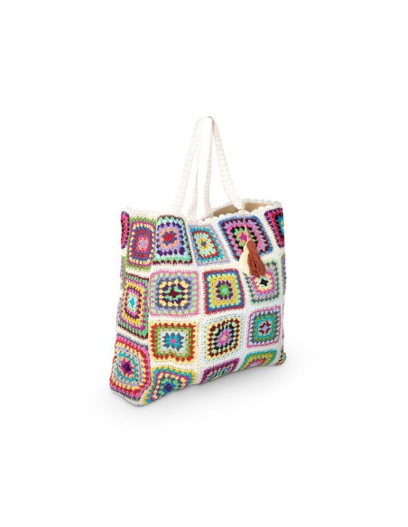 Granny - Borsa all season avorio/muticolor 35x35x10 cm