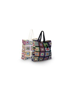 Granny - Borsa all season avorio/muticolor 35x35x10 cm 2