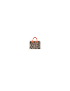 Leopard - Handbag classic nude/nero dettagli arancio 30x24x14 cm