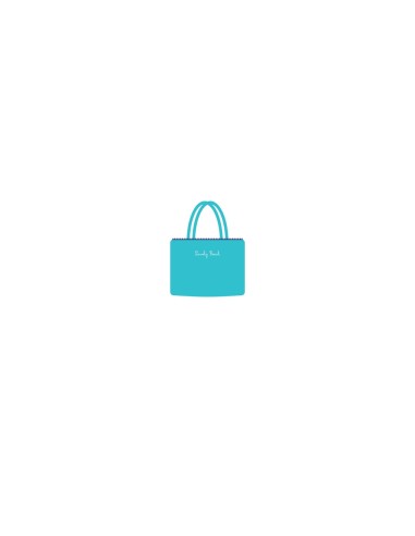 Marisol - Borsa mare velour con pompon azzurro/blu cm 42 x 32 x 16