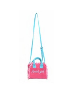 Beach Girl - Borsa mini fucsia dettagli azzurro 20x16x8 cm