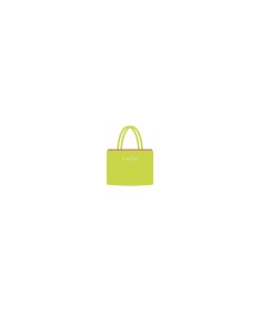 Marisol - Borsa mare velour con pompon giallo fluo/fucsia cm 42 x 32 x 16