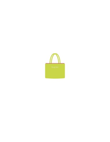 Marisol - Borsa mare velour con pompon giallo fluo/fucsia cm 42 x 32 x 16