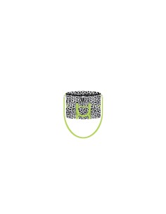 Leopard - Borsa termica 14 lt bianco/nero dettagli verde mela
