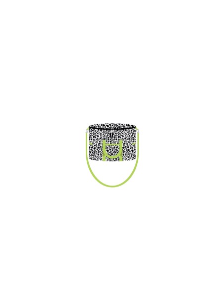 Leopard - Borsa termica 14 lt bianco/nero dettagli verde mela