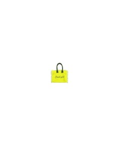 Beach Girl - Handbag giallo fluo dettagli verde militare cm 30 x 24 x 21