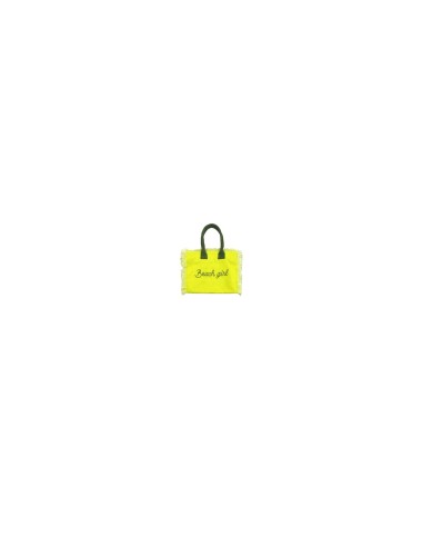Beach Girl - Handbag giallo fluo dettagli verde militare cm 30 x 24 x 21