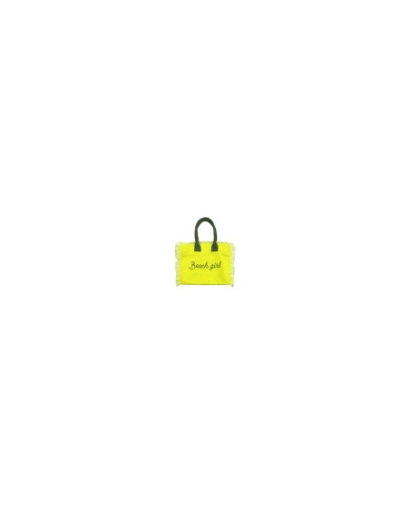 Beach Girl - Handbag giallo fluo dettagli verde militare cm 30 x 24 x 21