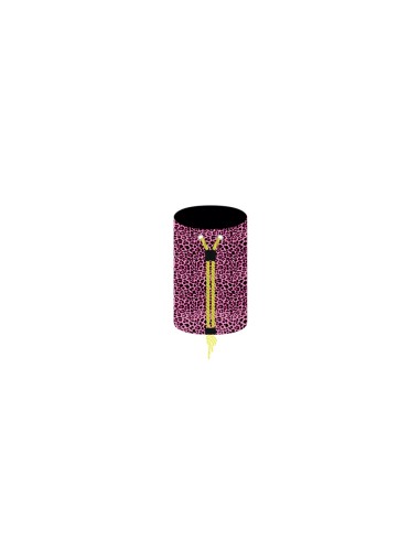 Leopard - Sacca mare rosa/nero dettagli giallo fluo cm 25 x 25 x 50