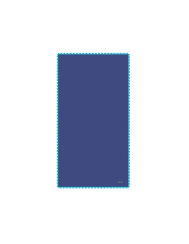 Marisol - Telo mare velour con pompon blu/azzurro cm 90 x 170