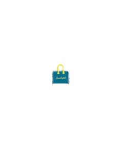 Beach Girl - Handbag petrolio dettagli giallo fluo cm 30 x 24 x 19