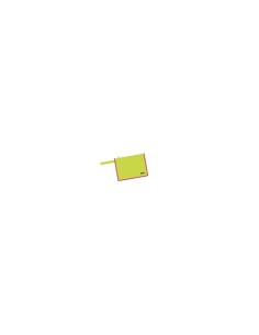 Marisol - Pochette velourcon pompon giallo fluo/fucsia cm 30 x 26