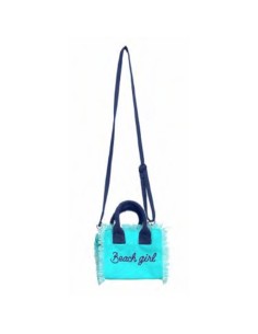 Beach Girl - Borsa mini azzurro dettagli blu 20x16x8 cm