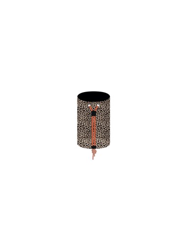 Leopard - Sacca mare classic nude/nero dettagli arancio cm 25 x 25 x 50