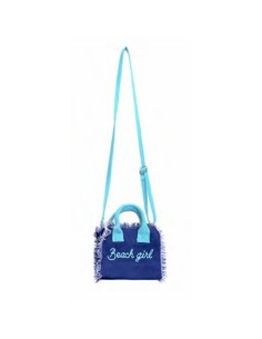 Beach Girl - Borsa mini blu dettagli azzurro 20x16x8 cm