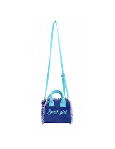 Beach Girl - Borsa mini blu dettagli azzurro 20x16x8 cm