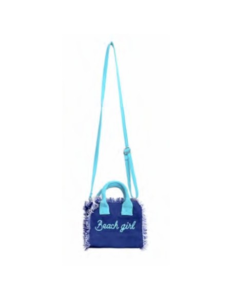Beach Girl - Borsa mini blu dettagli azzurro 20x16x8 cm