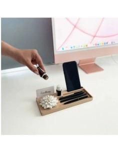 Orgalia: organizer da scrivania con fiore in ceramica