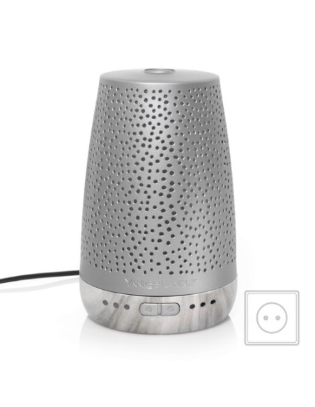 Yankee Candle - Sleep Diffuser Kit Base Effetto Argento & Peaceful Dreams
