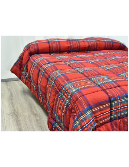 Daunex - Trapunta Microfibra 220x260 (piazza e mezza) disegno Tartan variante Rosso