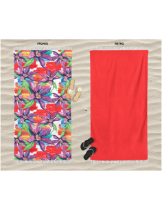 Daunex - Telo da mare in MICROSPUGNA "CLEMATIS" 90x160 cm con frange