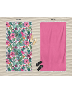 Daunex - Telo da mare in MICROSPUGNA "GARDEN" 90x160 cm con frange