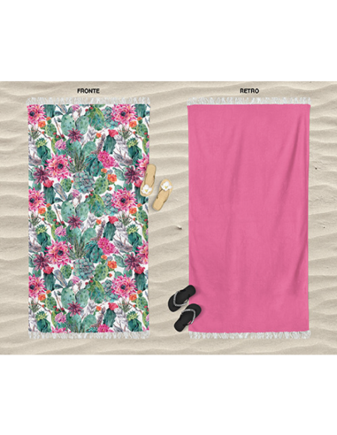 Daunex - Telo da mare in MICROSPUGNA "GARDEN" 90x160 cm con frange