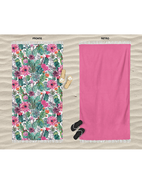 Daunex - Telo da mare in MICROSPUGNA "GARDEN" 90x160 cm con frange
