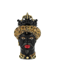 Abhika - Vaso "Testa di Moro Man" Media h45x30 cm by Verus Ceramiche Caltagirone