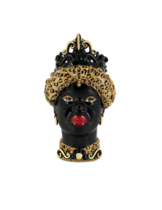 Abhika - Vaso "Testa di Moro Lady" Media h45x30 cm by Verus Ceramiche Caltagirone
