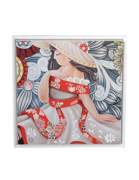 Quadri&Quadri - Quadro da parete ''Prendi la vita come viene'' linea ''I Prisciosi'' Quadro con cornice bainca 37x37x4 cm